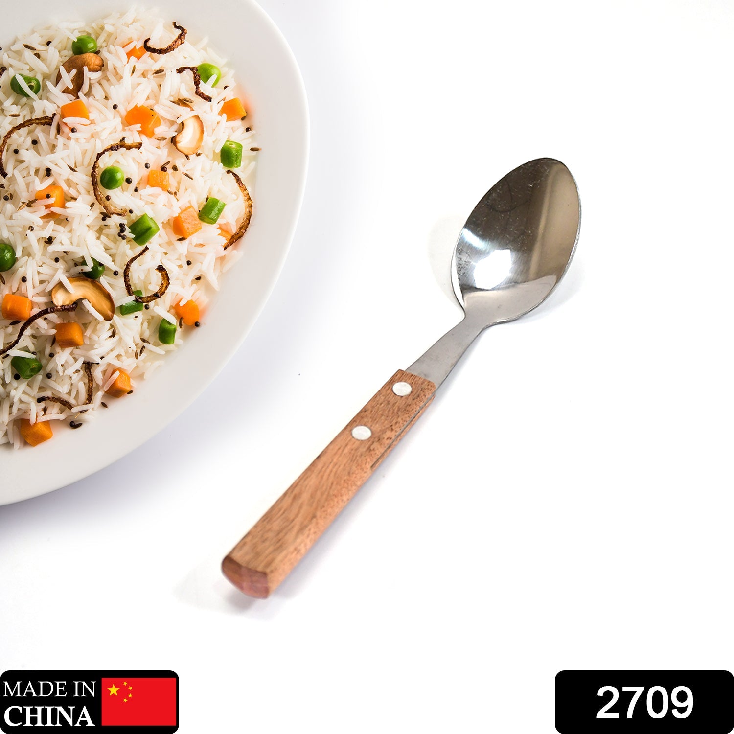 2709 STAINLESS STEEL WITH WOODEN HANDLE 1PC SPOON. SPOON FOR COFFEE, TEA, SUGAR, & SPICES. DeoDap 2709 STAINLESS STEEL WITH WOODEN HANDLE 1PC SPOON. SPOON FOR COFFEE, TEA, SUGAR, & SPICES. DeoDap